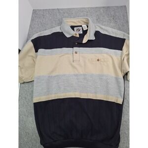 Vintage LD Sport International Banded Waist Striped Black Shirt Men's XL